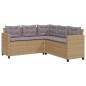 vidaXL Sofá de jardín en forma de L con mesa y cojines ratán PE beige vidaXL Sofá de jardín en forma de L con mesa y cojines ratán PE beige