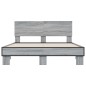 vidaXL Estructura cama madera ingeniería metal gris Sonoma 140x190 cm vidaXL Estructura cama madera ingeniería metal gris Sonoma 140x190 cm