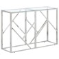 vidaXL Mesa consola acero inoxidable plateado y vidrio templado vidaXL Mesa consola acero inoxidable plateado y vidrio templado