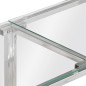 vidaXL Mesa consola acero inoxidable plateado y vidrio templado vidaXL Mesa consola acero inoxidable plateado y vidrio templado