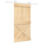 vidaXL Puerta corredera con herrajes madera maciza de pino 100x210 cm