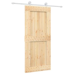 vidaXL Puerta corredera con herrajes madera maciza de pino 90x210 cm