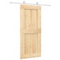vidaXL Puerta corredera con herrajes madera maciza de pino 90x210 cm vidaXL Puerta corredera con herrajes madera maciza de pino 90x210 cm