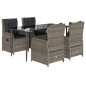 vidaXL Set comedor de jardín 5 piezas con cojines ratán sintético gris vidaXL Set comedor de jardín 5 piezas con cojines ratán sintético gris
