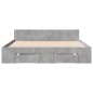 vidaXL Cama con cajones madera ingeniería gris hormigón 150x200 cm vidaXL Cama con cajones madera ingeniería gris hormigón 150x200 cm