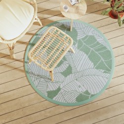 vidaXL Alfombra de exterior PP verde Ø120 cm