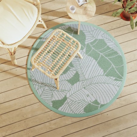 vidaXL Alfombra de exterior PP verde Ø120 cm