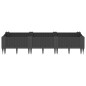 vidaXL Jardinera con clavijas PP negro 125x40x28,5 cm vidaXL Jardinera con clavijas PP negro 125x40x28,5 cm