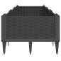 vidaXL Jardinera con clavijas PP negro 125x40x28,5 cm vidaXL Jardinera con clavijas PP negro 125x40x28,5 cm