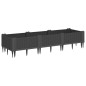 vidaXL Jardinera con clavijas PP negro 125x40x28,5 cm vidaXL Jardinera con clavijas PP negro 125x40x28,5 cm