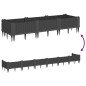 vidaXL Jardinera con clavijas PP negro 125x40x28,5 cm vidaXL Jardinera con clavijas PP negro 125x40x28,5 cm