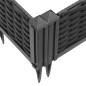 vidaXL Jardinera con clavijas PP negro 125x40x28,5 cm vidaXL Jardinera con clavijas PP negro 125x40x28,5 cm