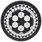 vidaXL Juego de bistró de mosaico de hierro y cerámica negro y blanco vidaXL Juego de bistró de mosaico de hierro y cerámica negro y blanco