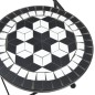 vidaXL Juego de bistró de mosaico de hierro y cerámica negro y blanco vidaXL Juego de bistró de mosaico de hierro y cerámica negro y blanco