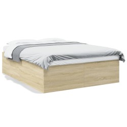 vidaXL Estructura de cama madera de ingeniería roble Sonoma 160x200 cm