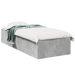 vidaXL Estructura de cama madera de ingeniería gris hormigón 100x200cm