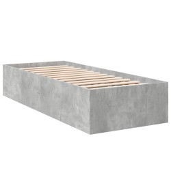 vidaXL Estructura de cama madera de ingeniería gris hormigón 100x200cm