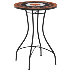 vidaXL Mesa de bistró de mosaico cerámica terracota y blanco Ø50x70 cm