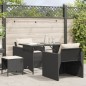 vidaXL Juego de sofás jardín 4 pzas con cojines ratán sintético negro vidaXL Juego de sofás jardín 4 pzas con cojines ratán sintético negro