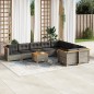 vidaXL Set de sofás de jardín 10 pzas con cojines ratán sintético gris vidaXL Set de sofás de jardín 10 pzas con cojines ratán sintético gris