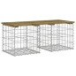 vidaXL Banco jardín diseño gaviones madera pino impregnada 103x44x42cm vidaXL Banco jardín diseño gaviones madera pino impregnada 103x44x42cm