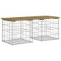 vidaXL Banco jardín diseño gaviones madera pino impregnada 103x44x42cm vidaXL Banco jardín diseño gaviones madera pino impregnada 103x44x42cm