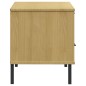 vidaXL Mueble de TV con patas de metal OSLO madera maciza pino marrón vidaXL Mueble de TV con patas de metal OSLO madera maciza pino marrón