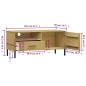 vidaXL Mueble de TV con patas de metal OSLO madera maciza pino marrón vidaXL Mueble de TV con patas de metal OSLO madera maciza pino marrón