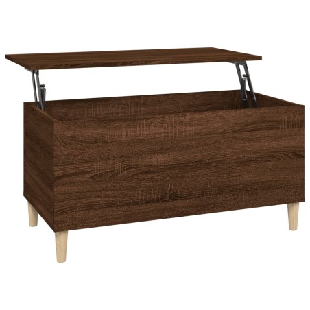 vidaXL Mesa de centro madera contrachapada roble marrón 90x44,5x45 cm