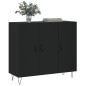 vidaXL Aparador de madera de ingeniería negro 90x34x80 cm vidaXL Aparador de madera de ingeniería negro 90x34x80 cm