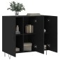 vidaXL Aparador de madera de ingeniería negro 90x34x80 cm vidaXL Aparador de madera de ingeniería negro 90x34x80 cm