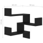 vidaXL Estante de esquina de pared madera ingeniería negro 40x40x50 cm vidaXL Estante de esquina de pared madera ingeniería negro 40x40x50 cm