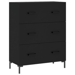 vidaXL Aparador de madera de ingeniería negro 69,5x34x90 cm