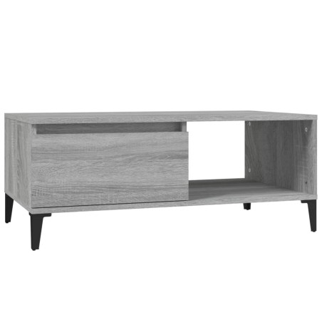 vidaXL Mesa de centro madera contrachapada gris Sonoma 90x50x36,5 cm