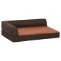 vidaXL Colchón de cama de perro ergonómico aspecto lino marrón 75x53cm vidaXL Colchón de cama de perro ergonómico aspecto lino marrón 75x53cm