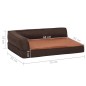 vidaXL Colchón de cama de perro ergonómico aspecto lino marrón 75x53cm vidaXL Colchón de cama de perro ergonómico aspecto lino marrón 75x53cm