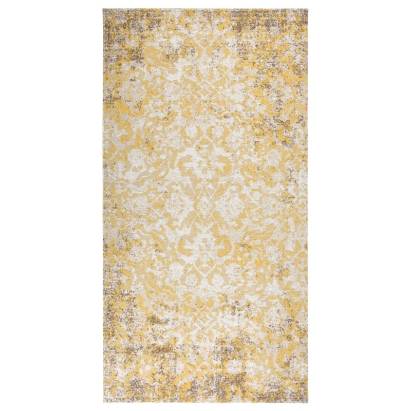 vidaXL Alfombra de exterior tejido plano amarilla 80x150 cm vidaXL Alfombra de exterior tejido plano amarilla 80x150 cm