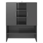 vidaXL Armario de lavadora gris brillante 70,5x25,5x90 cm
