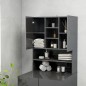 vidaXL Armario de lavadora gris brillante 70,5x25,5x90 cm