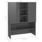 vidaXL Armario de lavadora gris brillante 70,5x25,5x90 cm
