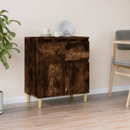 vidaXL Aparador madera contrachapada color roble ahumado 60x35x70 cm