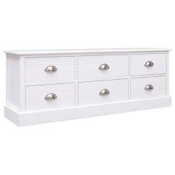 vidaXL Mueble para TV madera maciza de paulownia blanca 108x30x40 cm