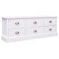 vidaXL Mueble para TV madera maciza de paulownia blanca 108x30x40 cm