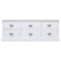 vidaXL Mueble para TV madera maciza de paulownia blanca 108x30x40 cm