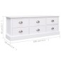 vidaXL Mueble para TV madera maciza de paulownia blanca 108x30x40 cm