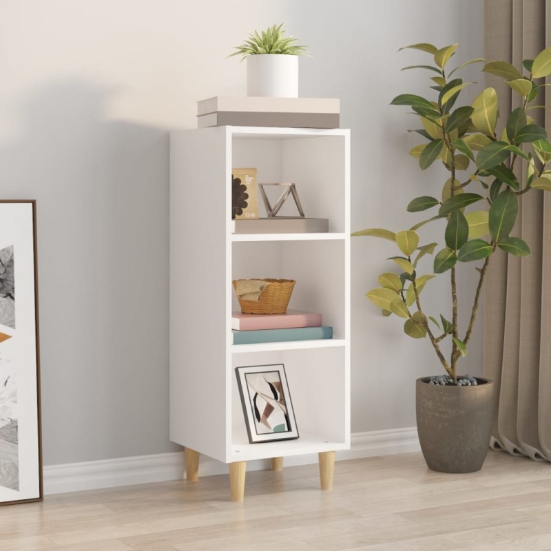vidaXL Aparador de madera contrachapada blanco 34,5x32,5x90 cm vidaXL Aparador de madera contrachapada blanco 34,5x32,5x90 cm