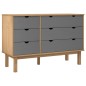 vidaXL Cajonera OTTA madera maciza pino marrón y gris 111x43x73,5 cm vidaXL Cajonera OTTA madera maciza pino marrón y gris 111x43x73,5 cm