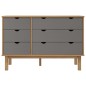 vidaXL Cajonera OTTA madera maciza pino marrón y gris 111x43x73,5 cm vidaXL Cajonera OTTA madera maciza pino marrón y gris 111x43x73,5 cm
