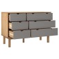 vidaXL Cajonera OTTA madera maciza pino marrón y gris 111x43x73,5 cm vidaXL Cajonera OTTA madera maciza pino marrón y gris 111x43x73,5 cm