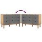 vidaXL Cajonera OTTA madera maciza pino marrón y gris 111x43x73,5 cm vidaXL Cajonera OTTA madera maciza pino marrón y gris 111x43x73,5 cm